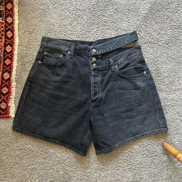 Agolde Broken Waistband Shorts - Picture 1 of 6